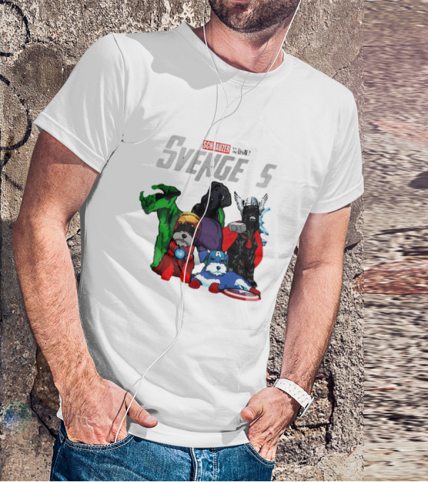 Marvel Avengers Schnauzer Svengers Dogs Superheroes T-Shirt