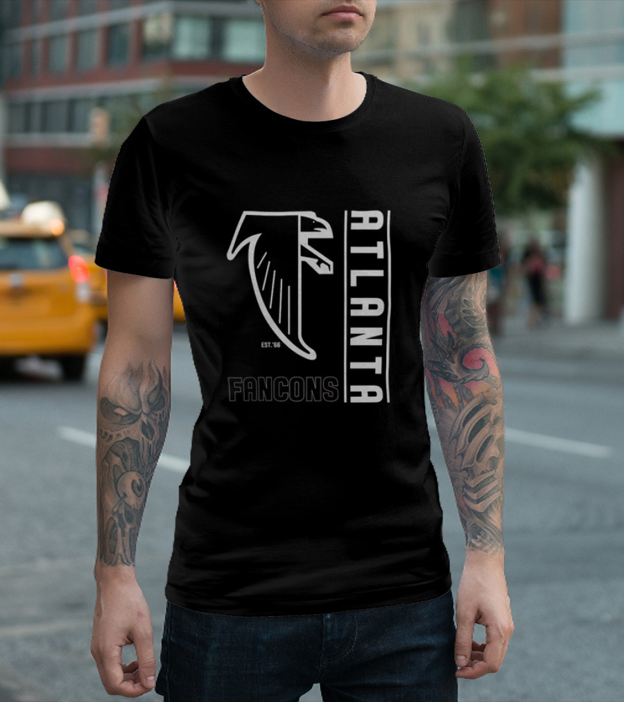 Atlanta Falcons Black Essential Established '66 Logo Fancons T-Shirt