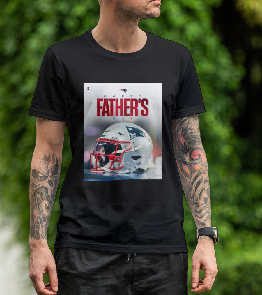 Happy Father's Day 2024 New England Patriots Helmet T-Shirt