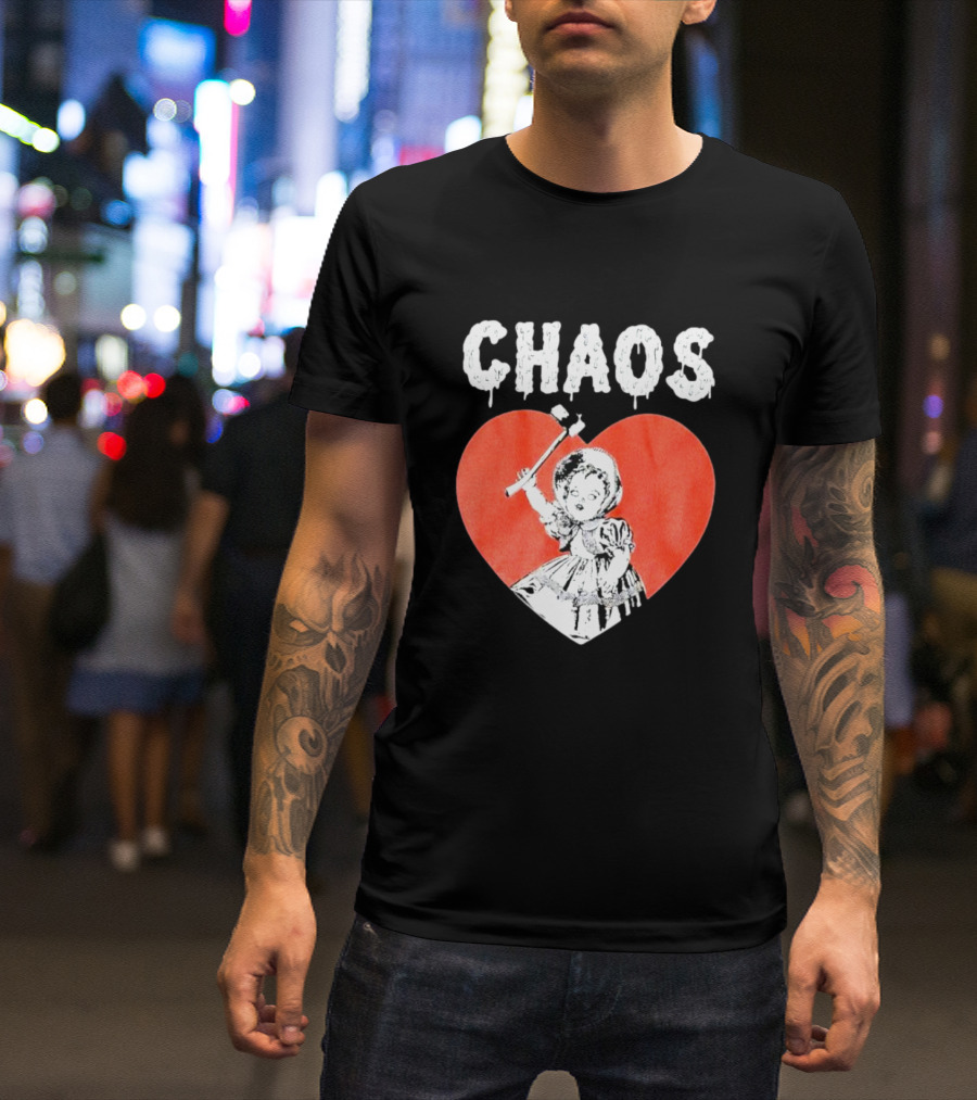 Chaos Heart With Girl Holding Bat T-Shirt