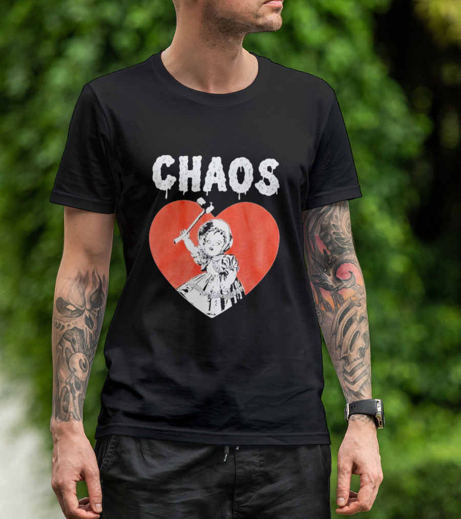 Chaos Heart With Girl Holding Bat T-Shirt