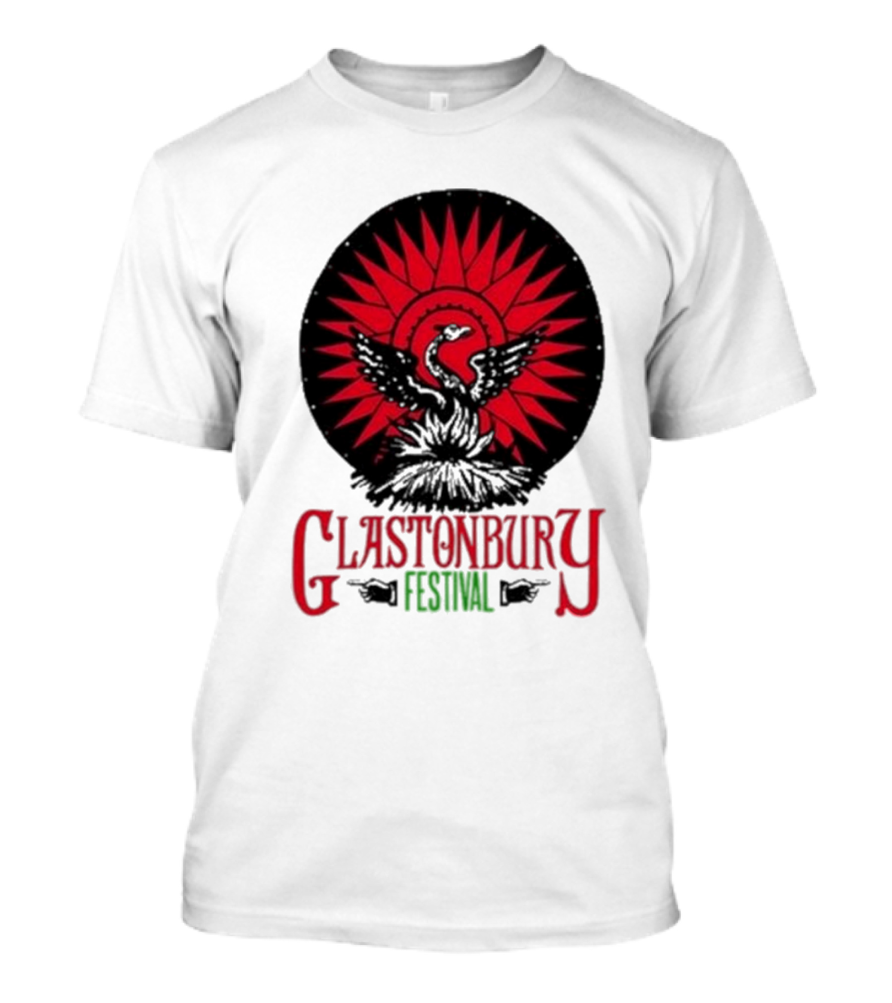 Glastonbury Festival 2024 Phoenix Red Sunburst T-Shirt