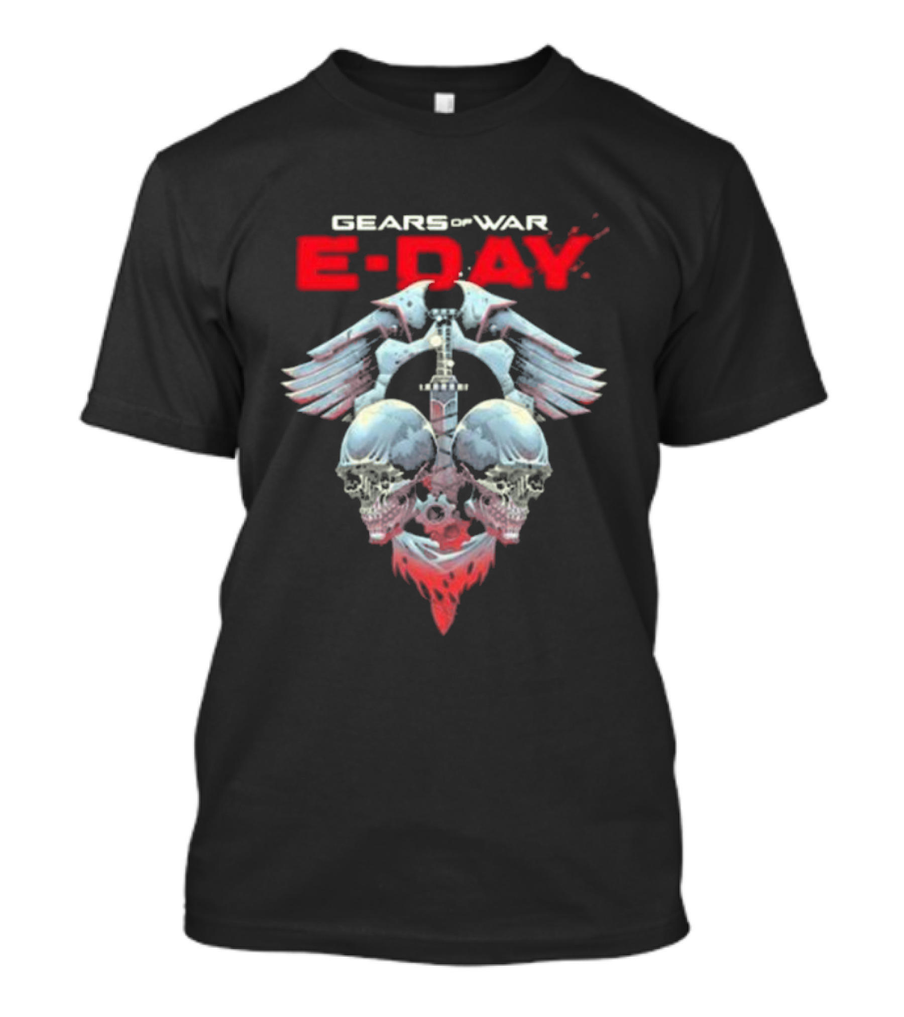 Gears Of War E-Day Skulls And Weaponry Design By Luke Preece T-Shirt