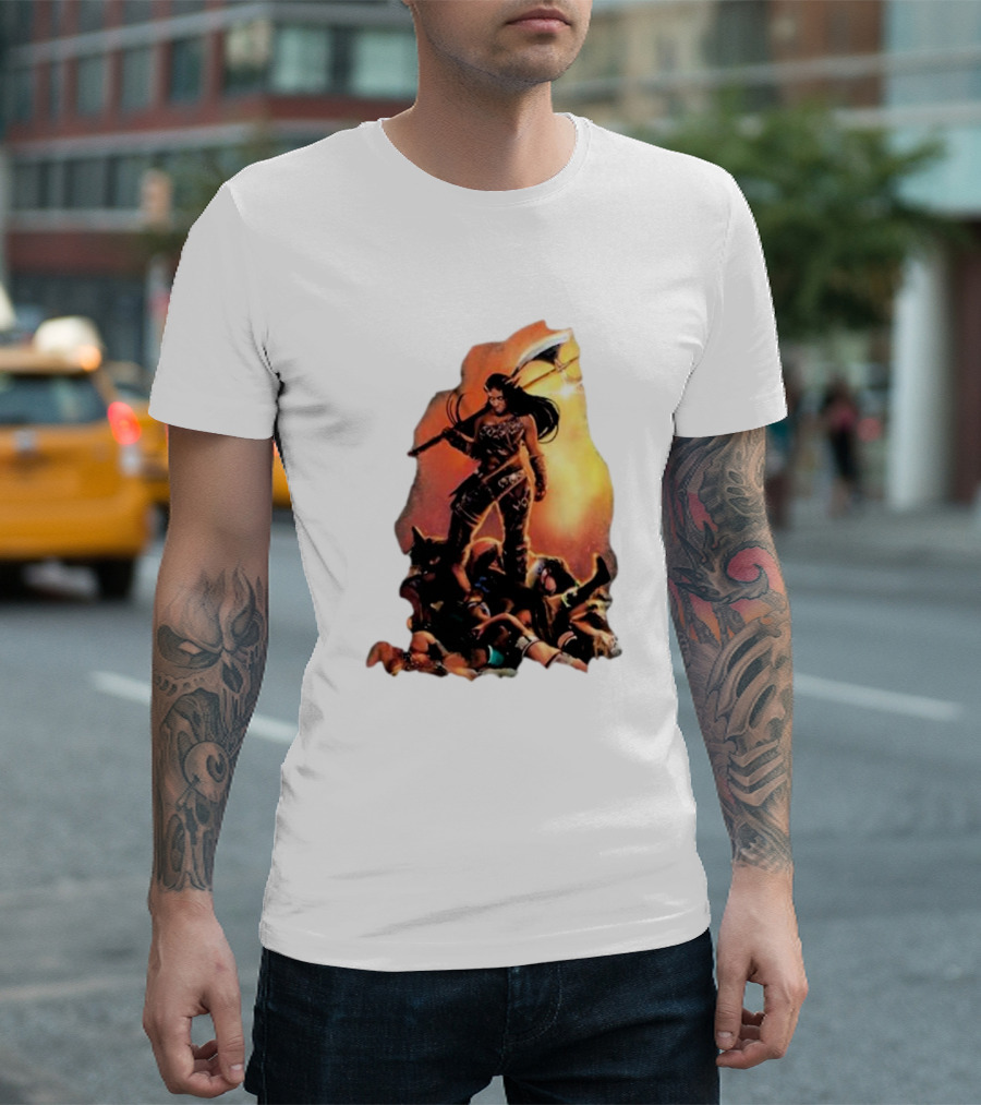Athena Palmer Warrior Standing Over Fallen Warriors T-Shirt