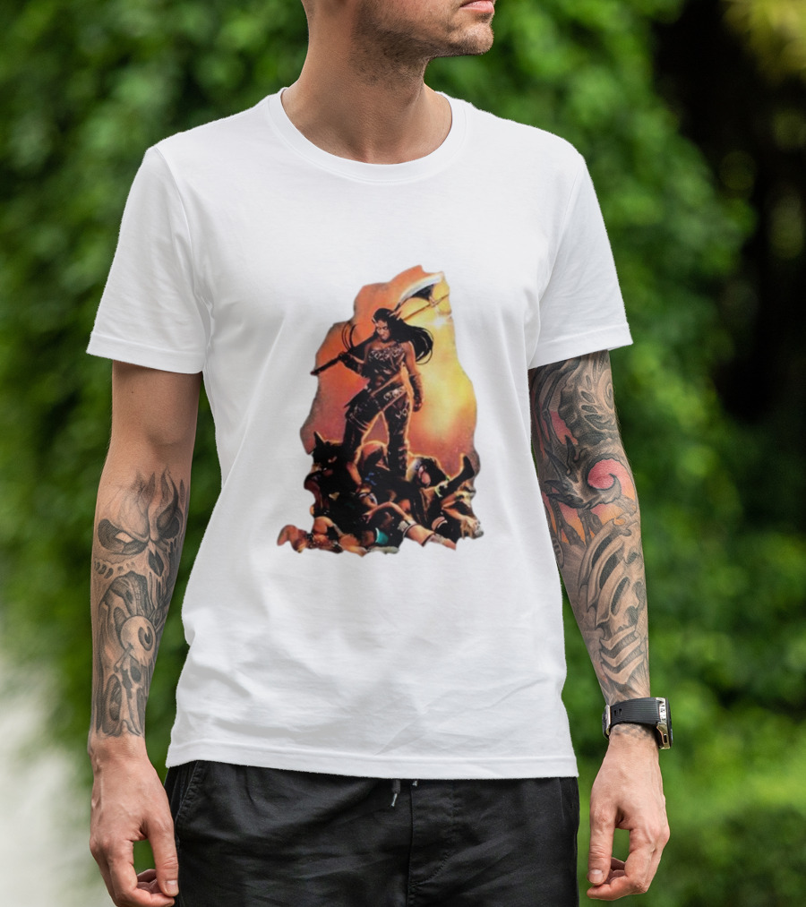 Athena Palmer Warrior Standing Over Fallen Warriors T-Shirt