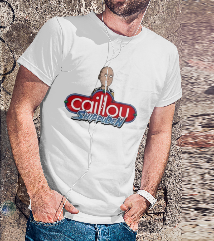 Goofyahhtees Caillou Shippuden Logo Mashup With Bald Character T-Shirt