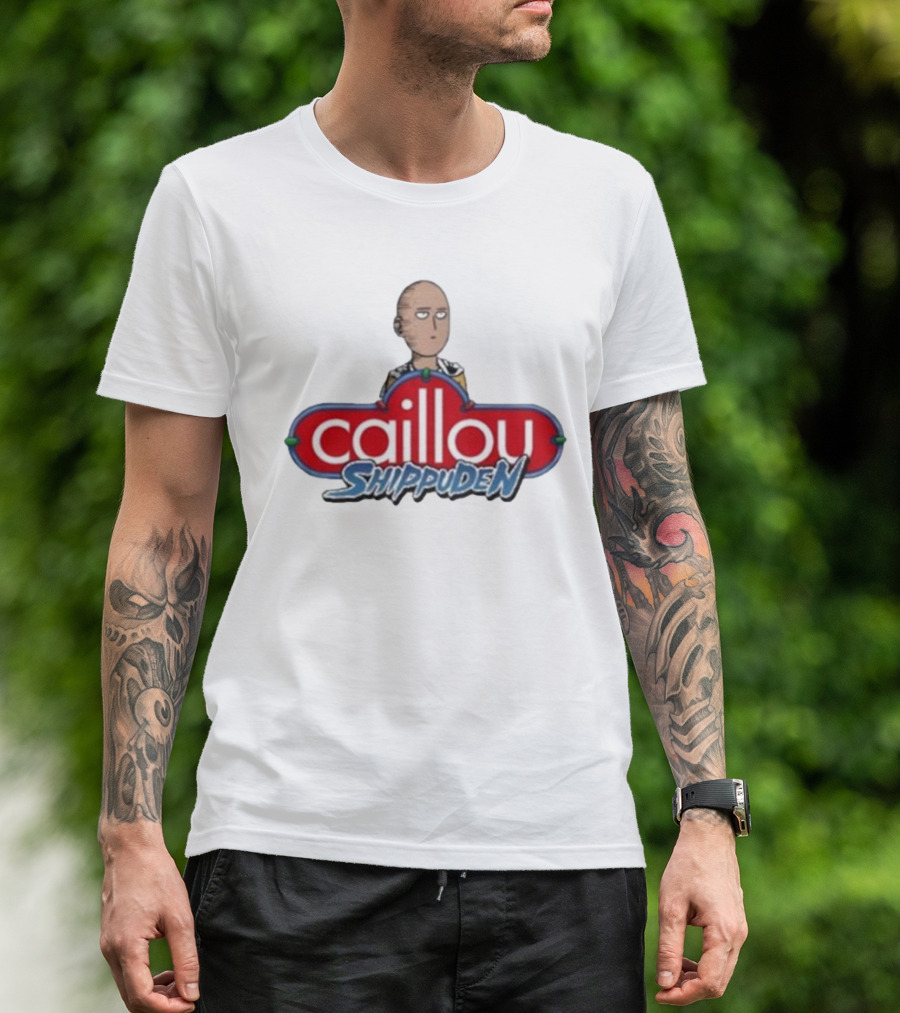 Goofyahhtees Caillou Shippuden Logo Mashup With Bald Character T-Shirt