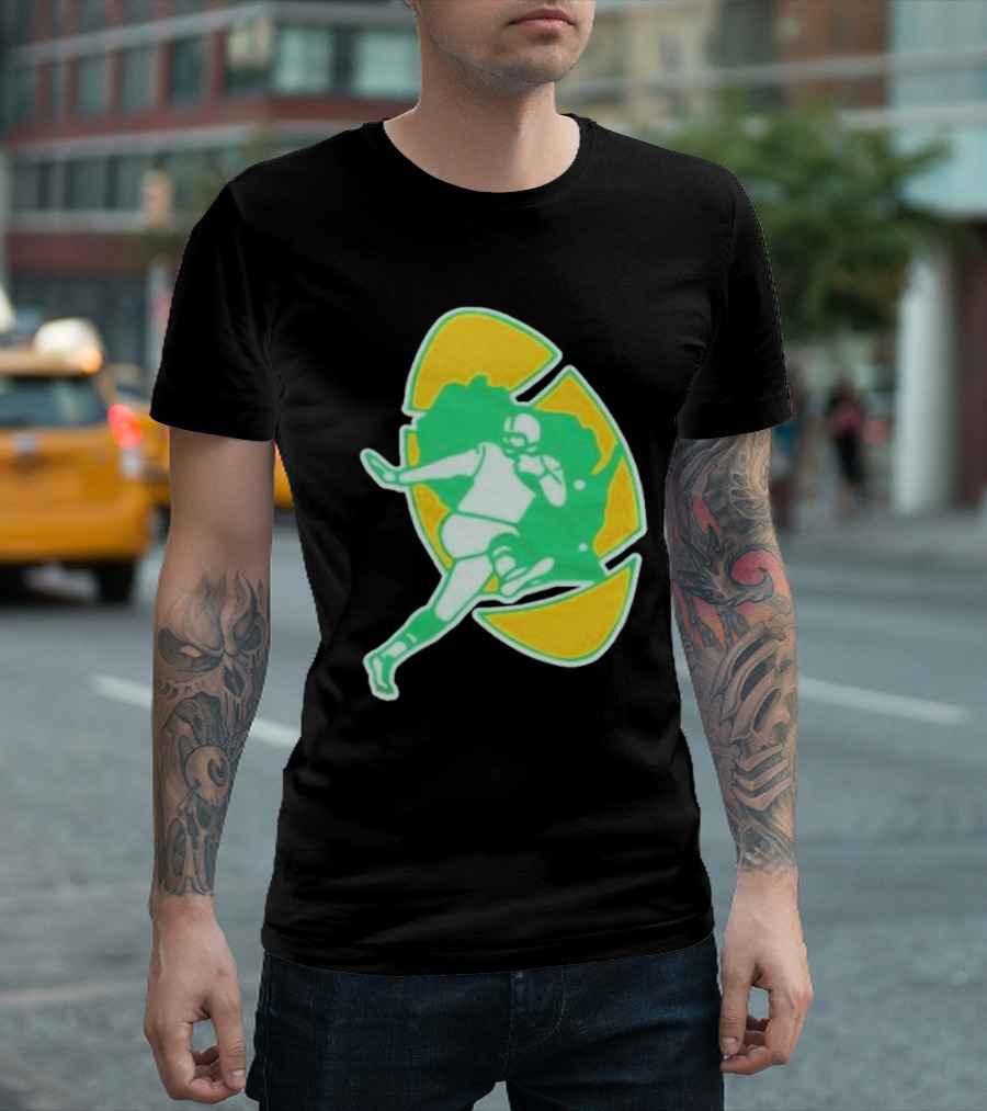 Green Bay Packers Alt Logo 1956 Retro Football Player Emblem T-Shirt