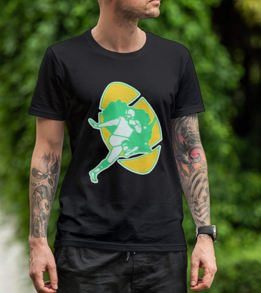 Green Bay Packers Alt Logo 1956 Retro Football Player Emblem T-Shirt