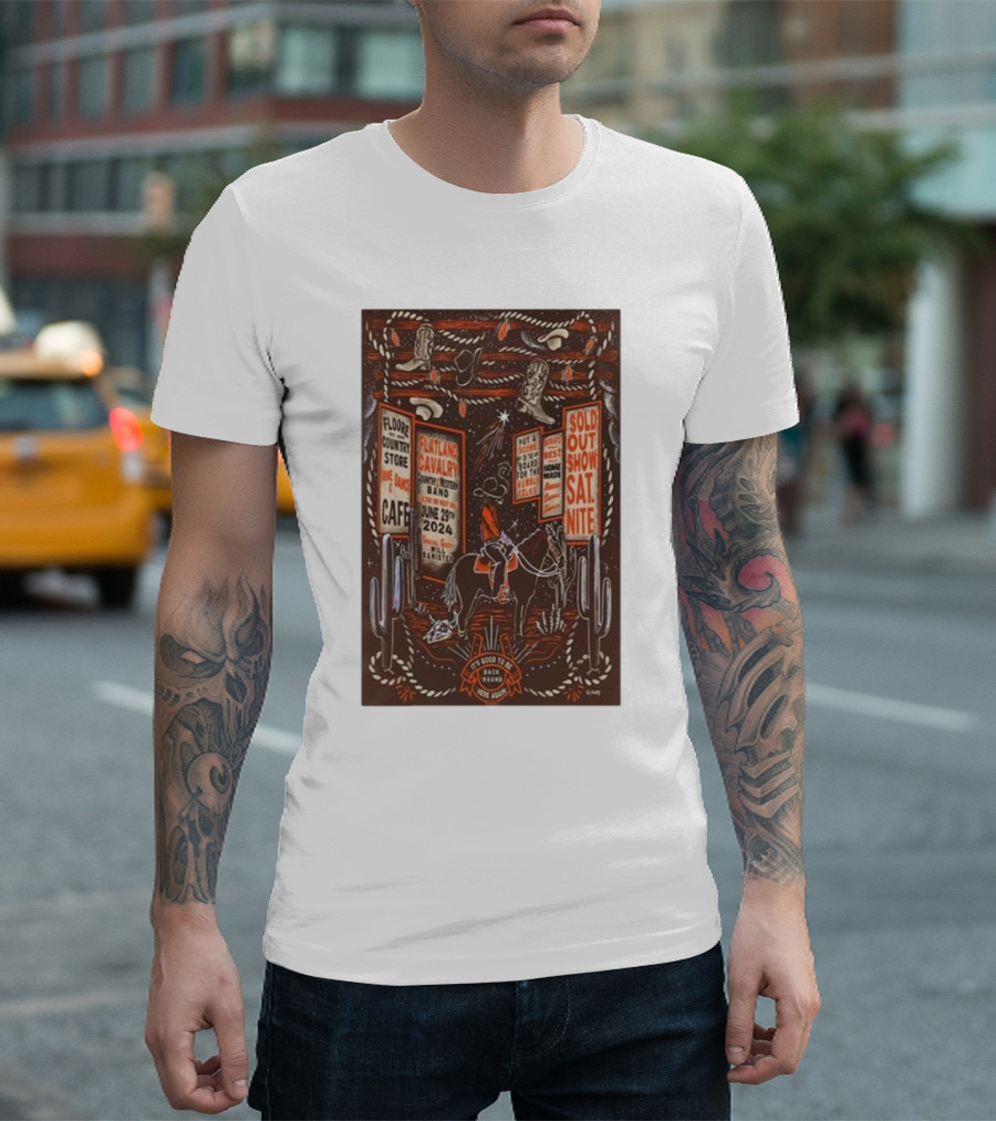 Flatland Cavalry Sold Out Show June 29 2024 John Floore Country Store Helotes TX T-Shirt