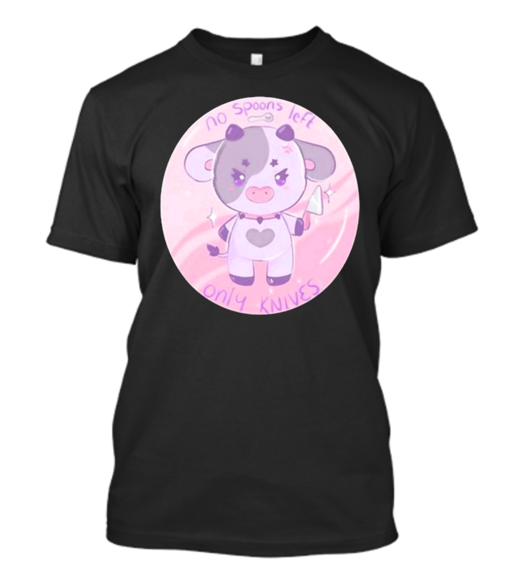 No Spoons Left Only Knives Cow Sugary Carousel T-Shirt