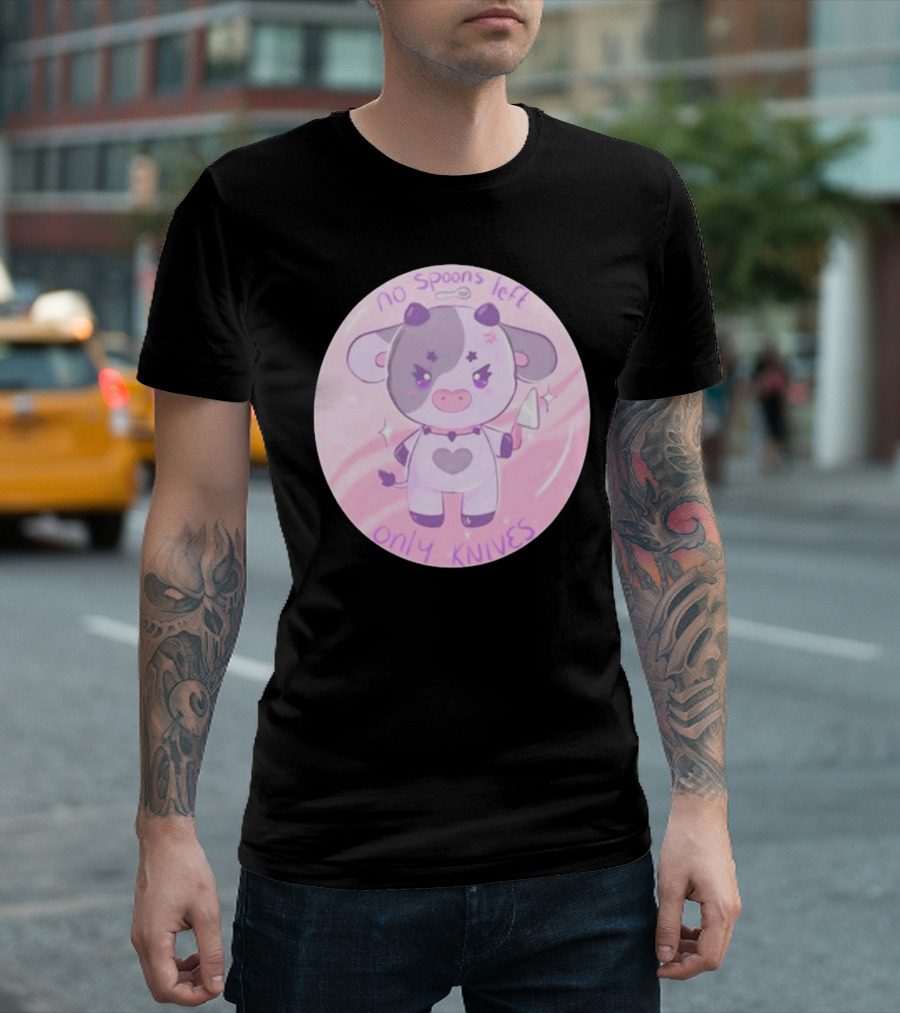 No Spoons Left Only Knives Cow Sugary Carousel T-Shirt