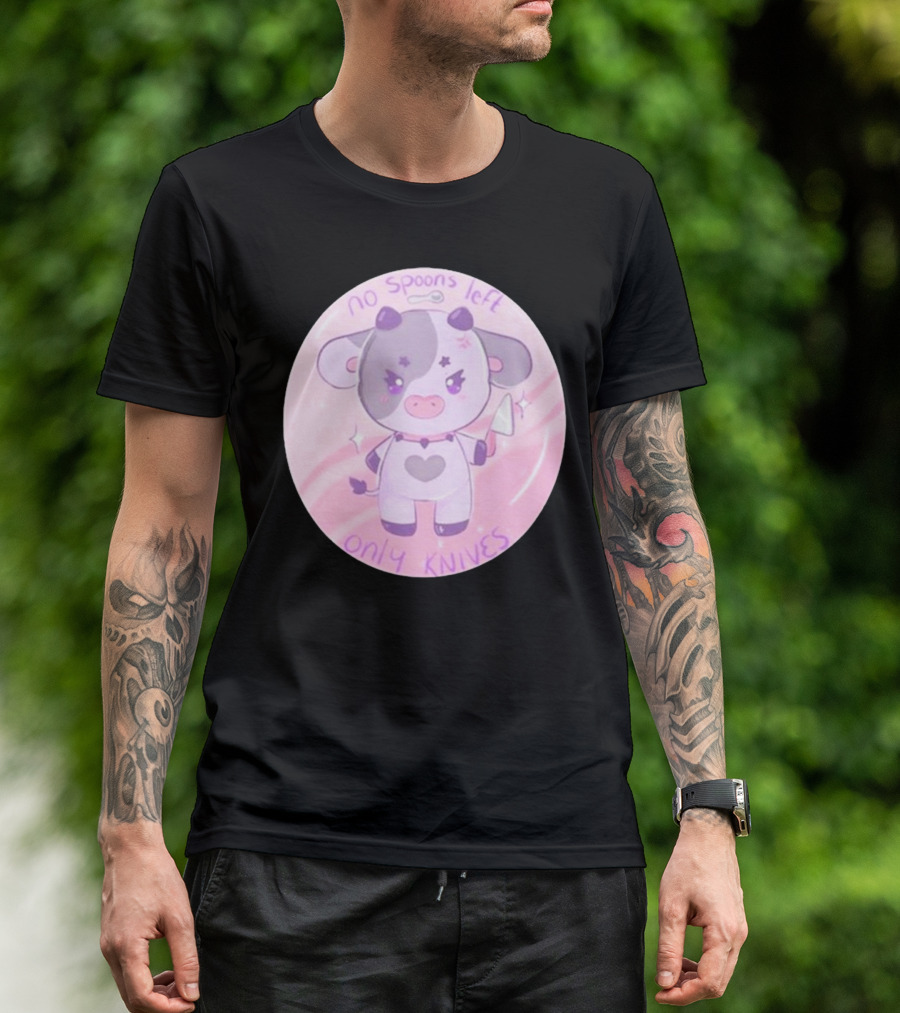 No Spoons Left Only Knives Cow Sugary Carousel T-Shirt