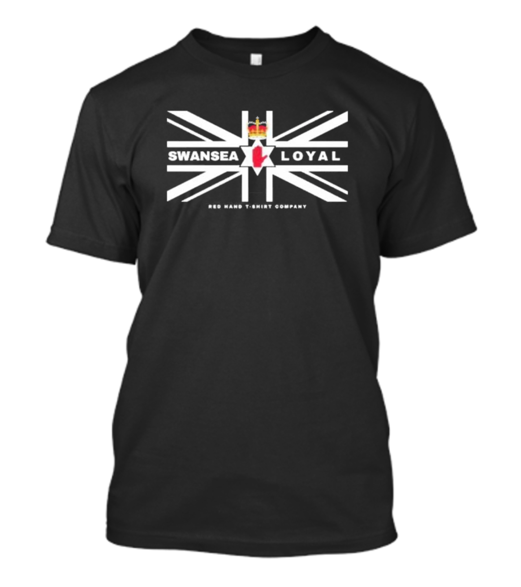 Swansea Loyal Red Hand UK Flag Crown Emblem T-Shirt