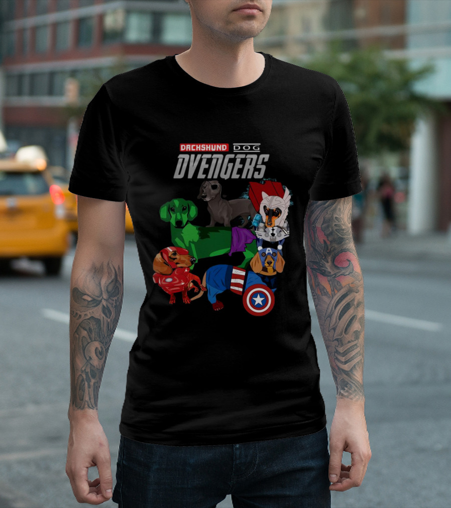 Dachshund Dog Dvengers Marvel-Inspired Hero Dogs T-Shirt