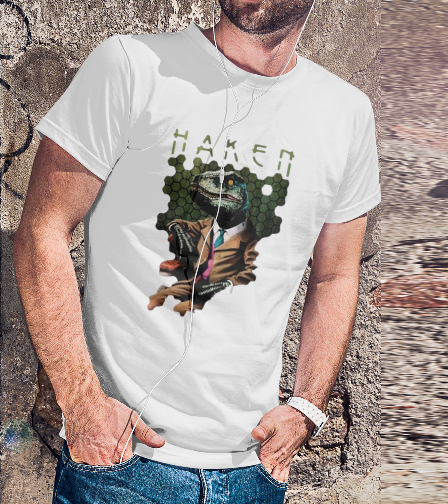 Haken Raptor Sophisticated Dinosaur In Suit T-Shirt