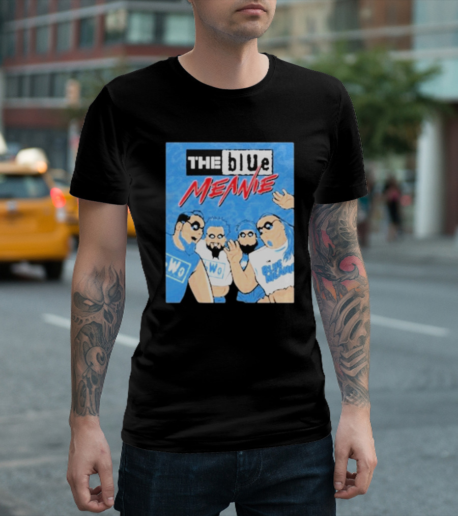 The Blue Meanie nWo Wrestling Comic Style Group T-Shirt