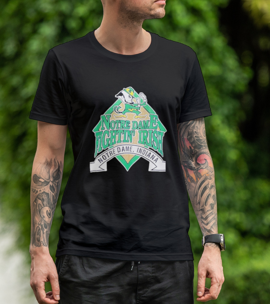 Notre Dame Fightin Irish Notre Dame Indiana Logo With Leprechaun T-Shirt