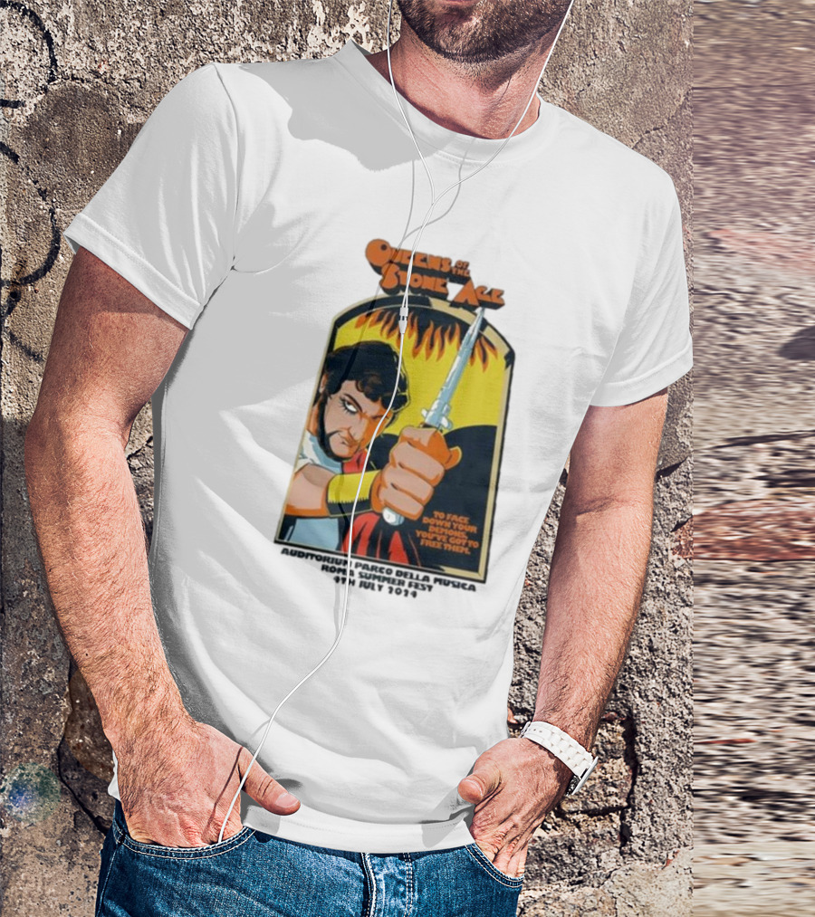 Queens Of The Stone Age Summer Festival 2024 Rome Auditorium Parco Della Musica Vintage Comic T-Shirt