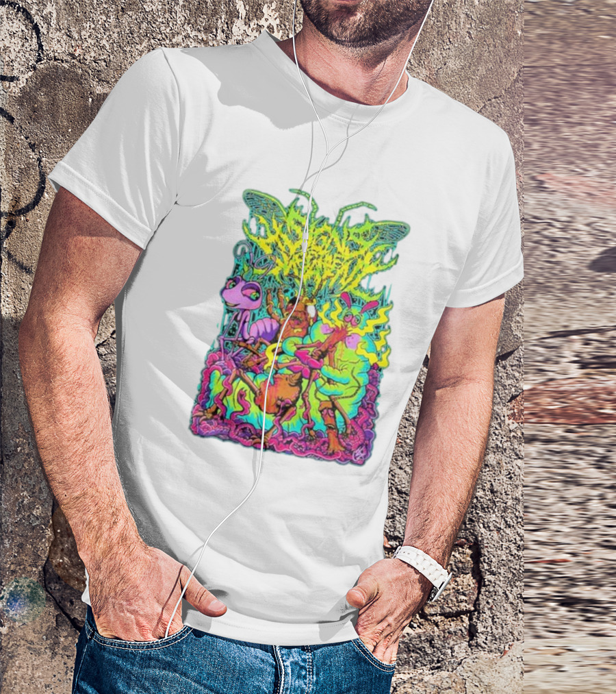 Signs Of The Swarm A Swarm’s Life Neon Psychedelic Insect Adventure T-Shirt
