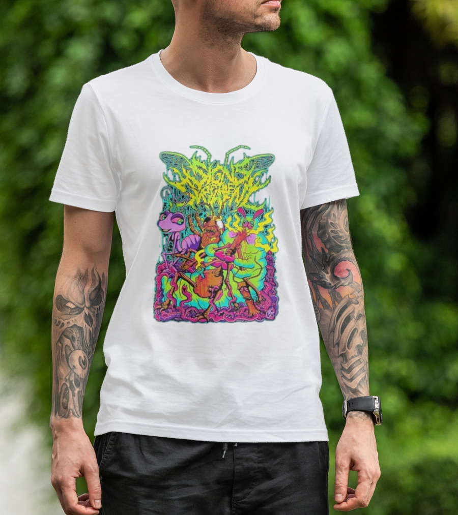 Signs Of The Swarm A Swarm’s Life Neon Psychedelic Insect Adventure T-Shirt