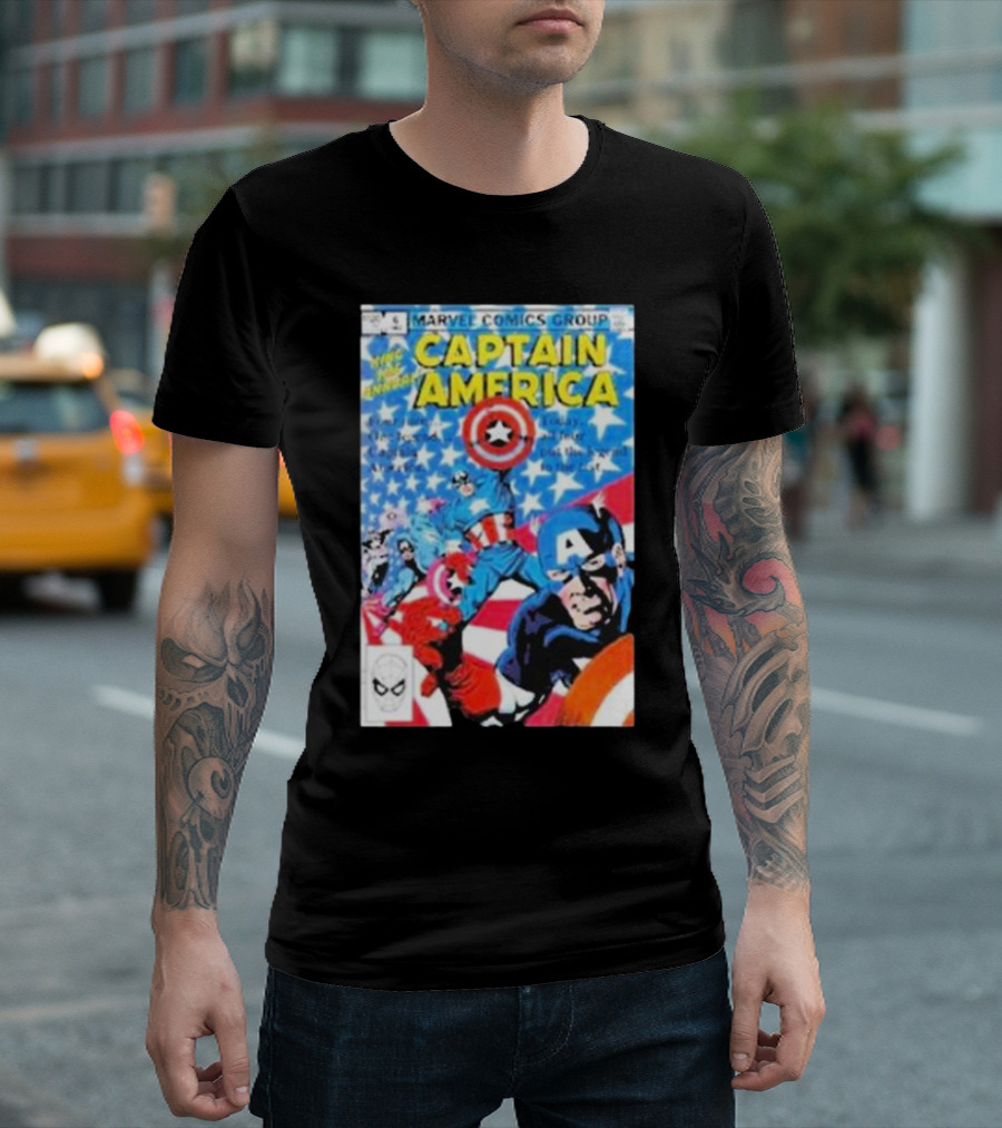 MARVEL COMICS GROUP CAPTAIN AMERICA VINTAGE COVER ROCKOFFTRADE MERCH T-Shirt