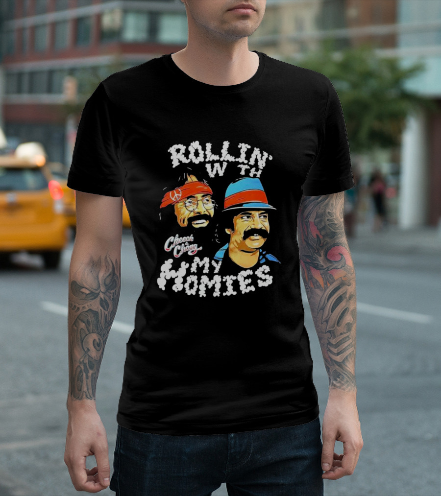 Rollin With My Homies Cheech Chong Retro Comedy Duo Iconic Look T-Shirt