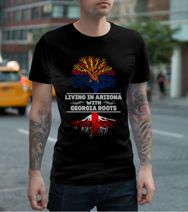 Arizona And Georgia Pride: Blending State Roots With Symbolic Tree T-Shirt