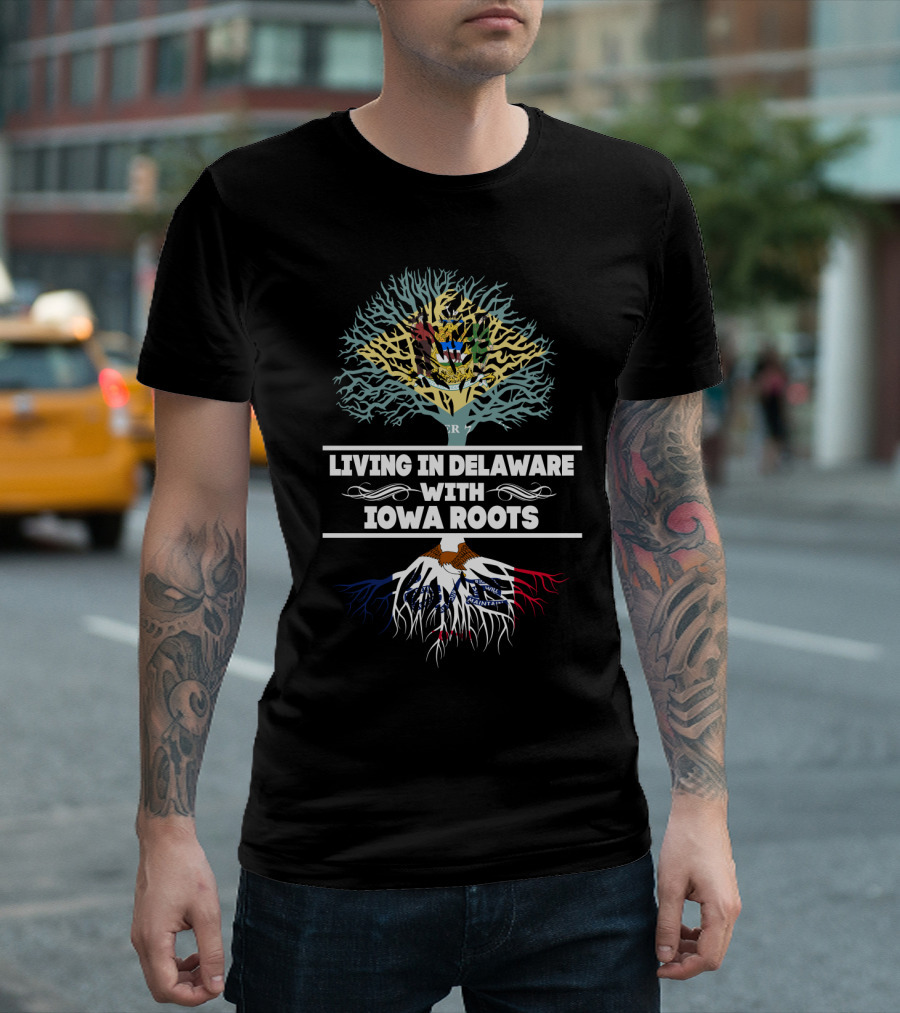 Delaware Living with Deep Iowa Roots Tree T-Shirt