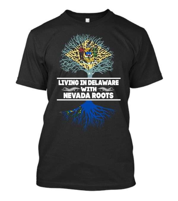 Delaware Living Nevada Roots Tree Graphic With State Symbolism T-Shirt