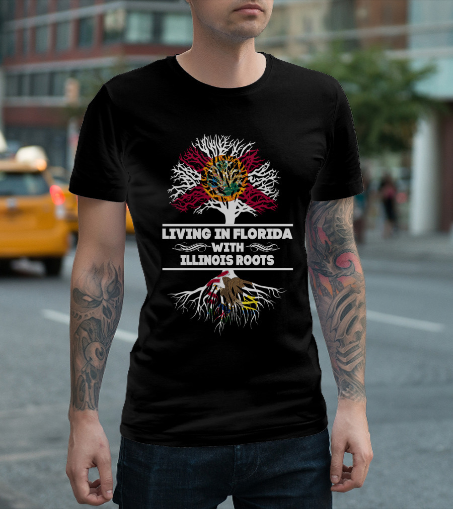 Florida Sun with Illinois Tree Roots State Pride T-Shirt