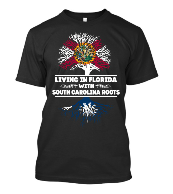 Florida Tree With South Carolina Roots Design Featuring State Flag Influence T-Shirt
