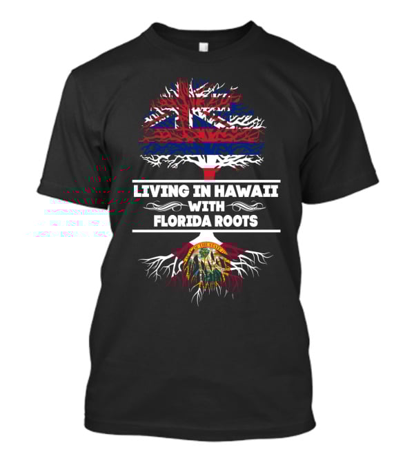 Hawaiian Lifestyle Meets Florida Heritage Tree Design With State Symbols T-Shirt