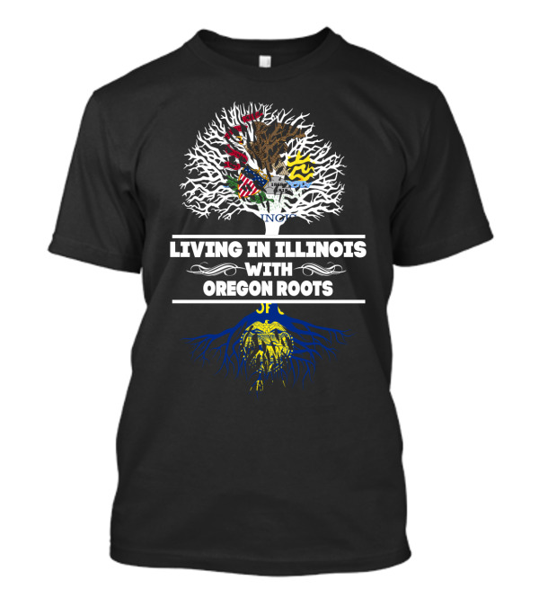 Illinois State Pride With Oregon Heritage Tree Symbolism T-Shirt