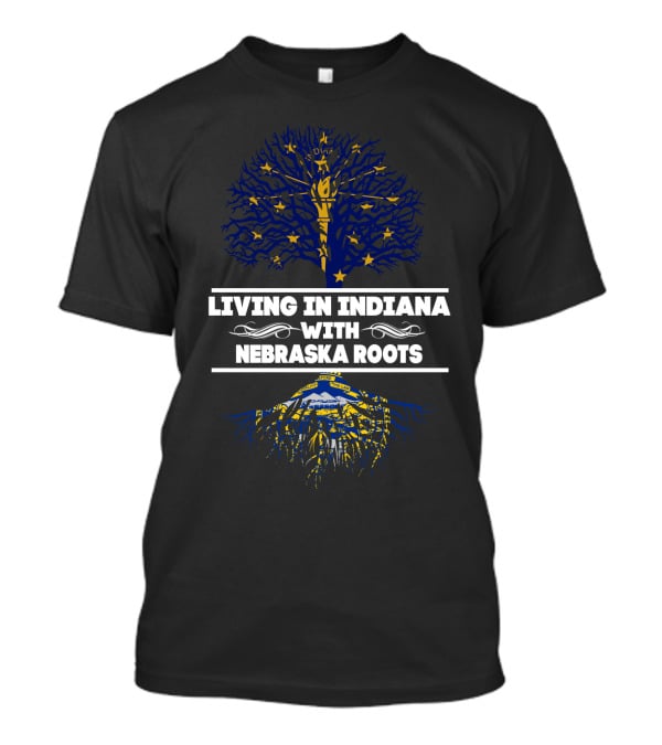 Indiana Tree With Nebraska Roots And Stars Symbolism T-Shirt