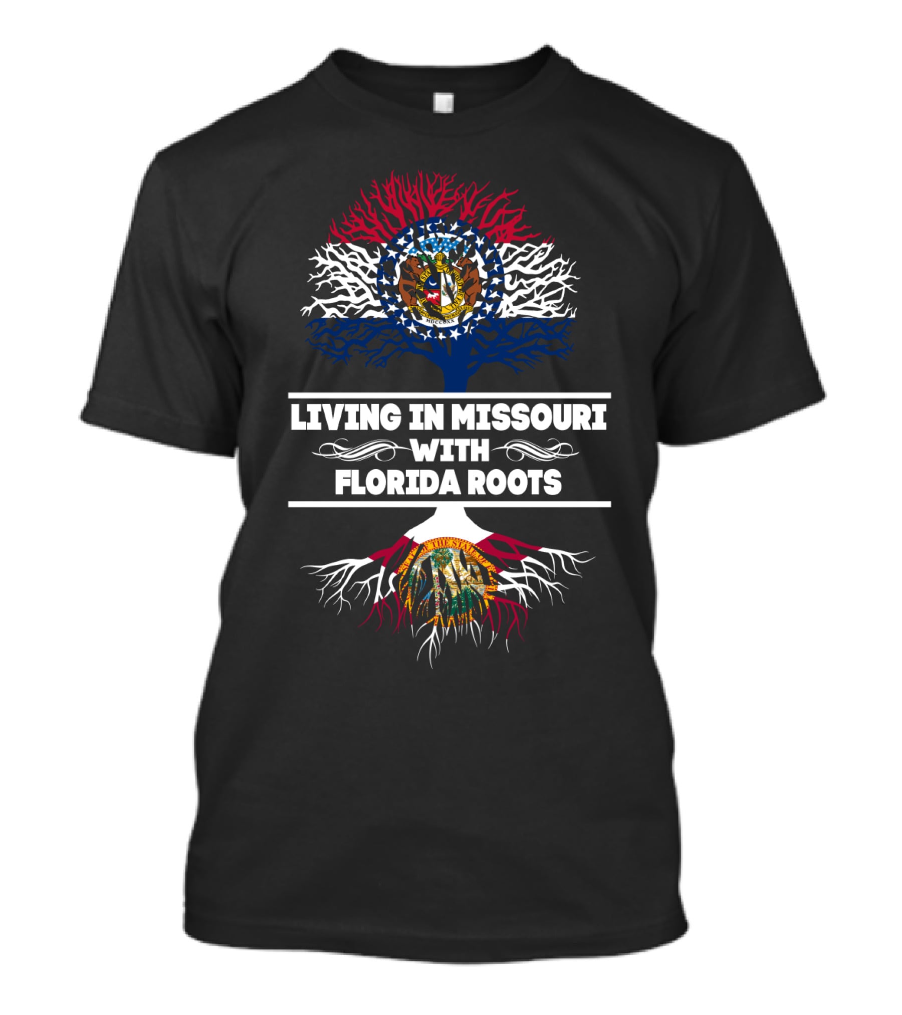 Missouri State Pride With Florida Heritage Roots Tree T-Shirt
