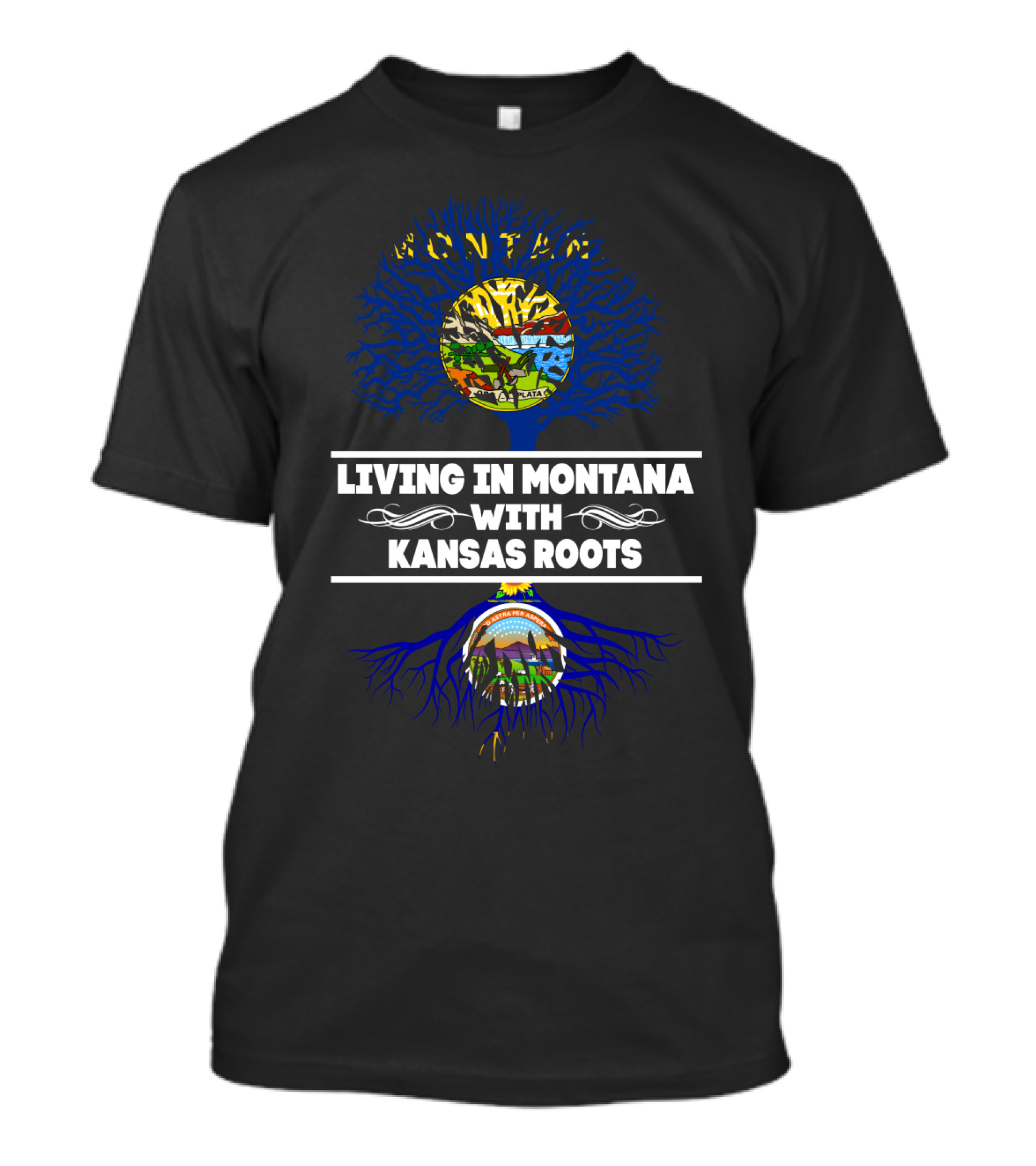Montana Life Plus Kansas Heritage With Tree T-Shirt