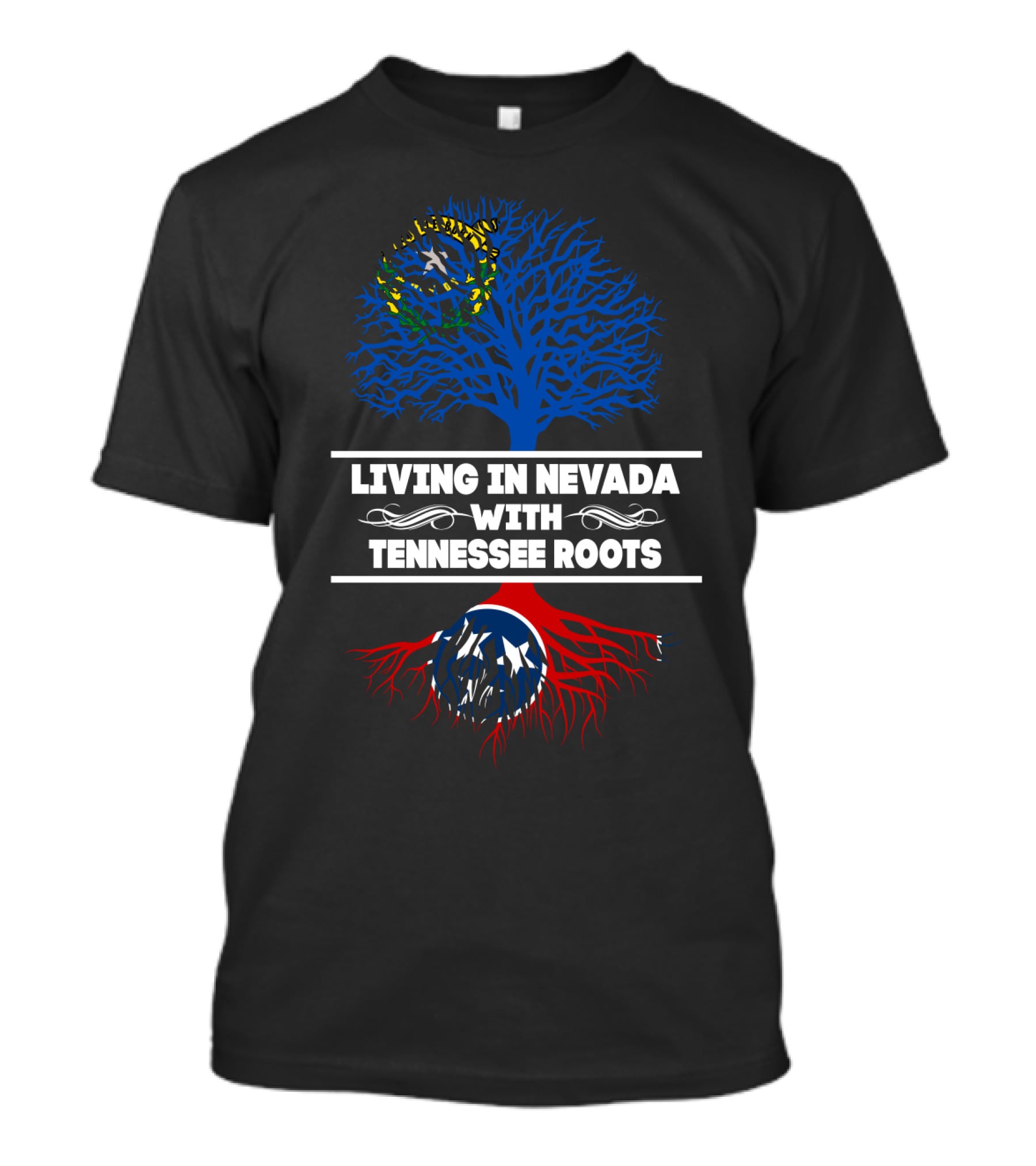Nevada Living With Deep Tennessee Roots Showcased In Flag-Inspired Tree T-Shirt