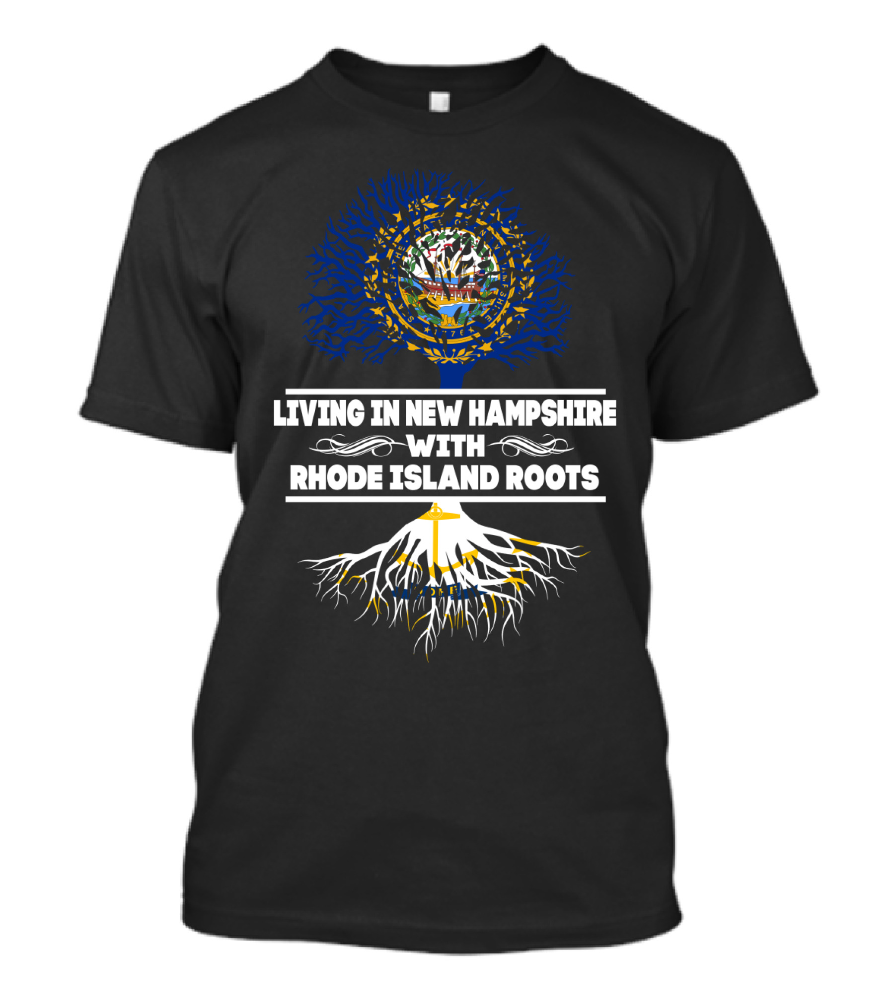 New Hampshire Living With Deep Rhode Island Heritage Tree T-Shirt