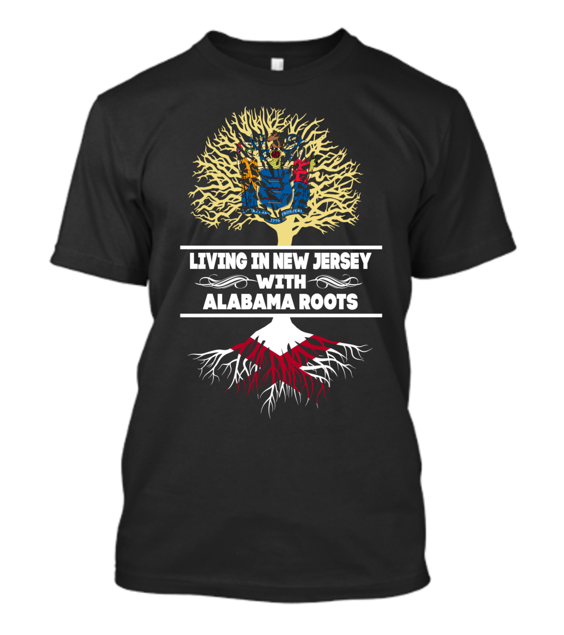 New Jersey Living Alabama Roots Heritage Tree T-Shirt