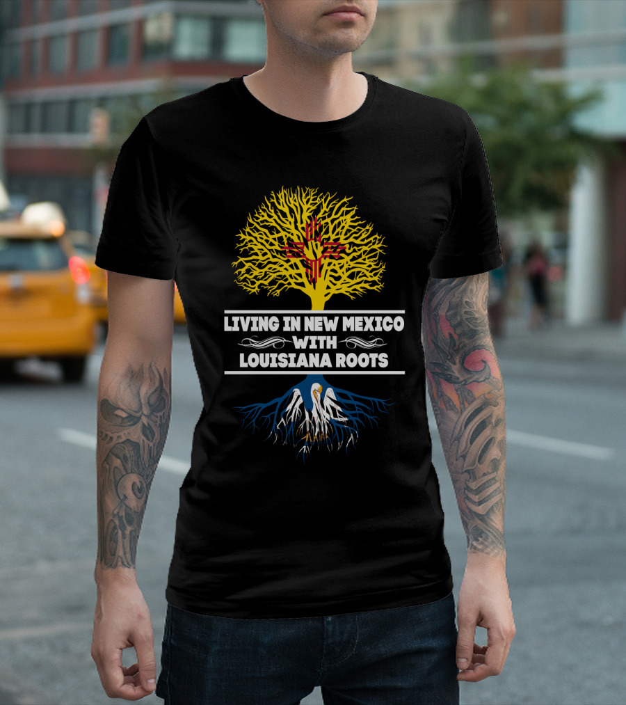 Living In New Mexico With Louisiana Roots Zia And Pelican Symbolism T-Shirt