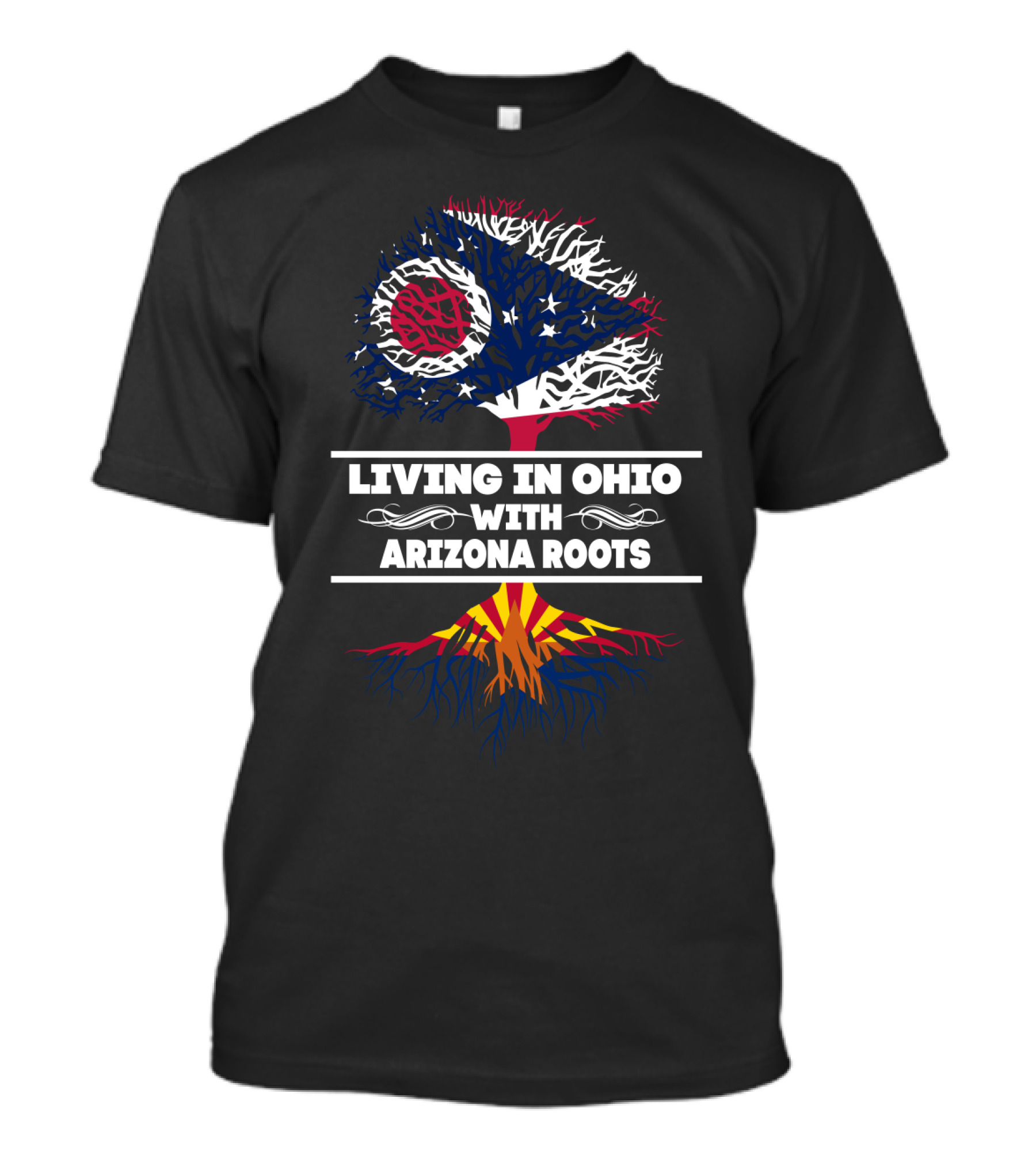 Ohio Pride Tree With Arizona Roots Flag T-Shirt