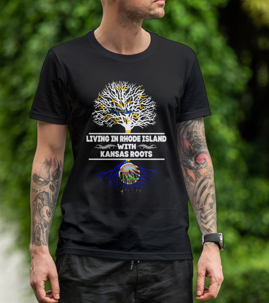 Rhode Island Life Embracing Kansas Heritage Tree T-Shirt