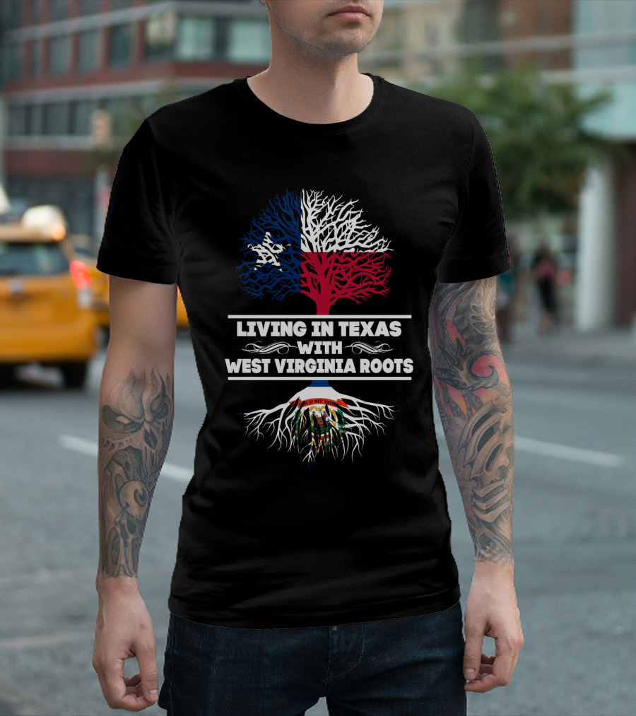 Texas Flag Tree with West Virginia Roots Symbolism T-Shirt