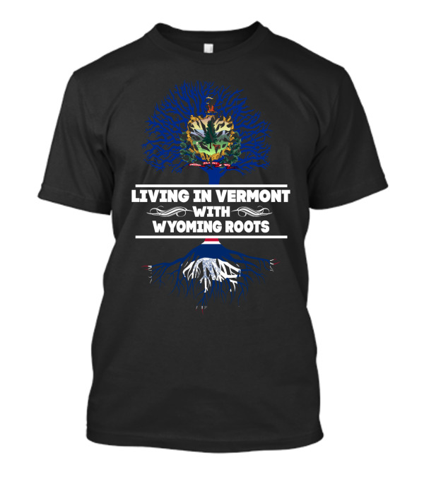 Vermont Living Wyoming Roots Vermont Coat Arms Tree T-Shirt