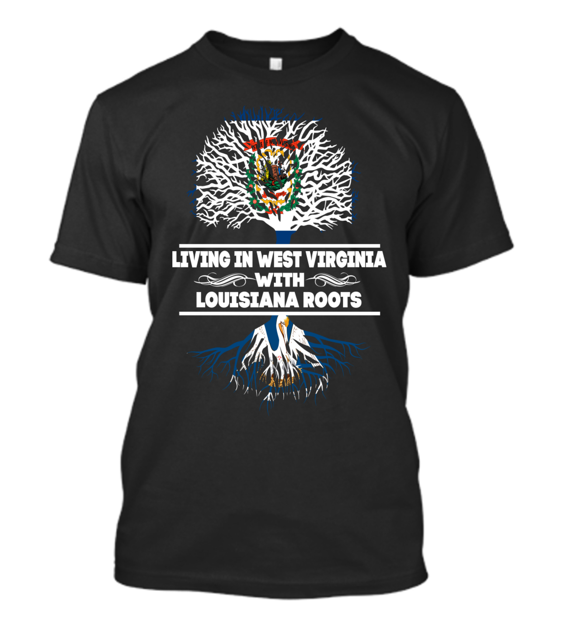 West Virginia Living Louisiana Heritage Tree Art With State Symbols T-Shirt