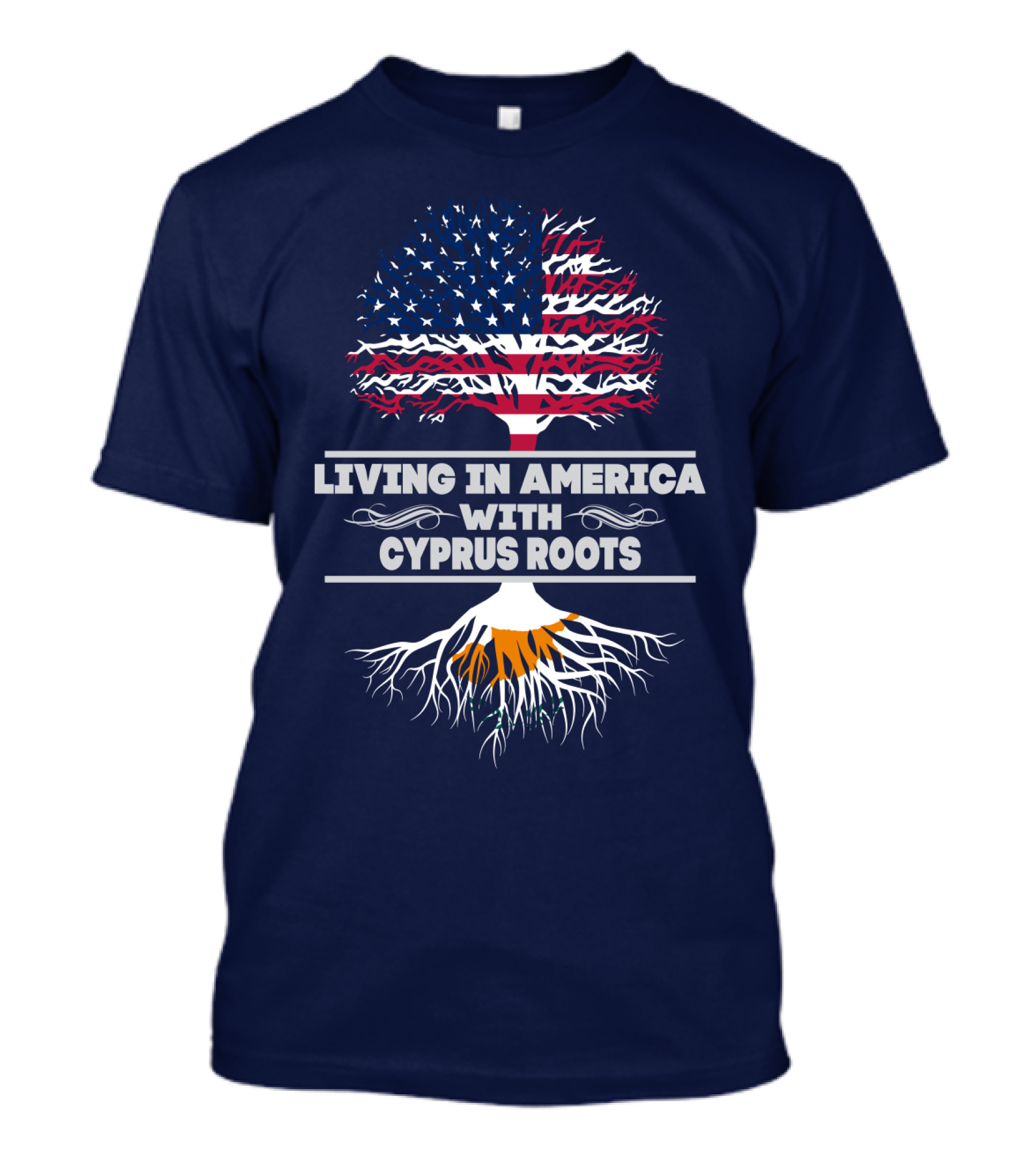 LIVING IN AMERICA WITH CYPRUS ROOTS TREE T-Shirt