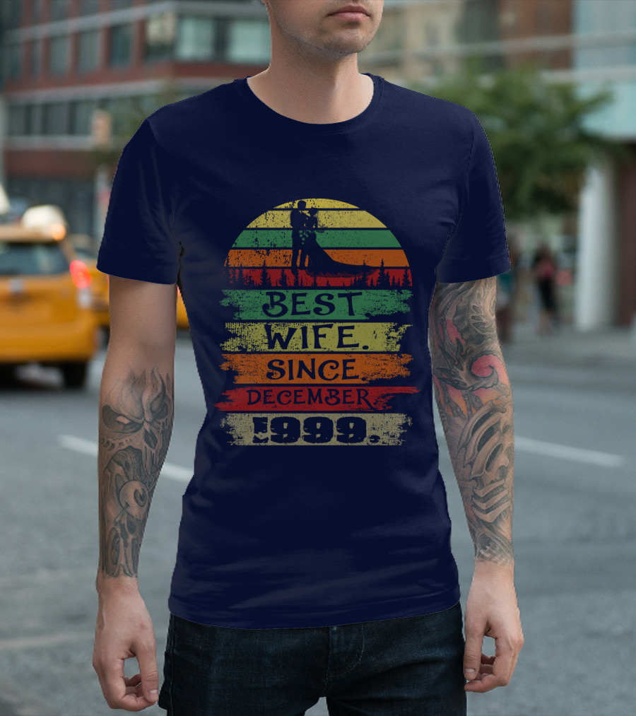 Best Wife Since December 1999 Vintage Sunset T-Shirt