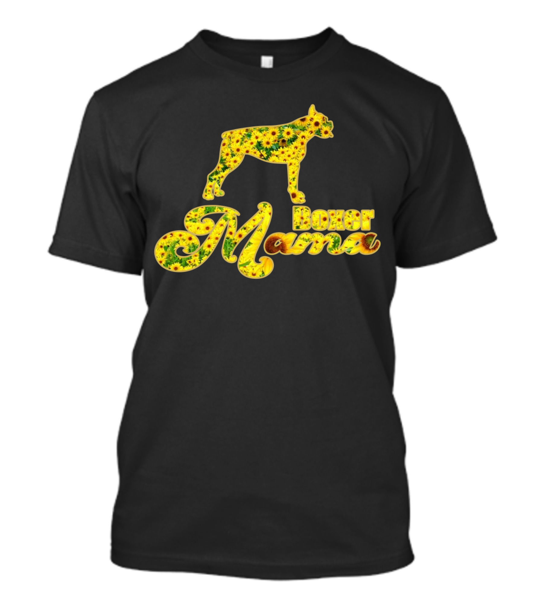 Boxer Mama Sunflower Dog Lovers T-Shirt