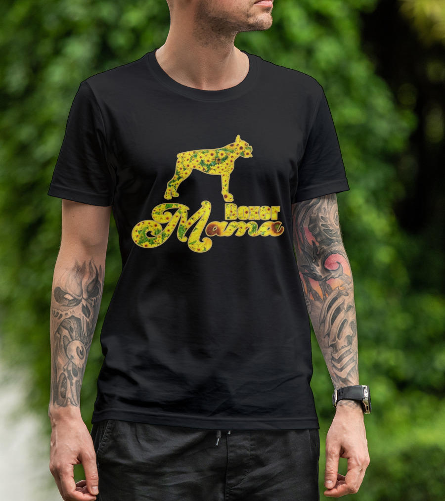 Boxer Mama Sunflower Dog Lovers T-Shirt